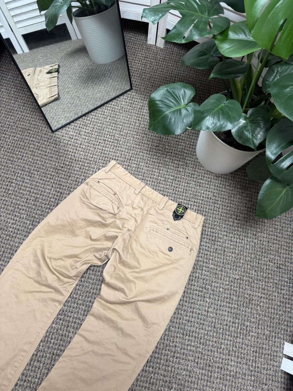 Stone Island Sand Beige Chino Pants - Men's Casual Trousers
